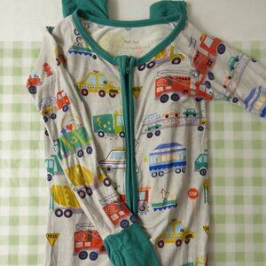 Little Sleepies City Vehicles Bamboo Zippy, Size 3T